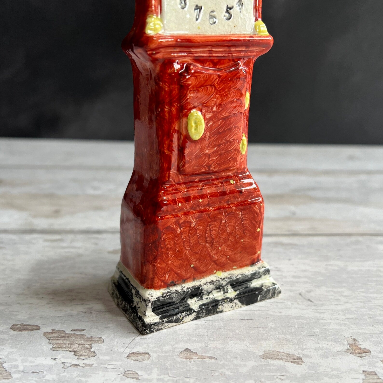 Miniature Staffordshire Pearlware Long Case Clock Model Grandfather Clock C 1820
