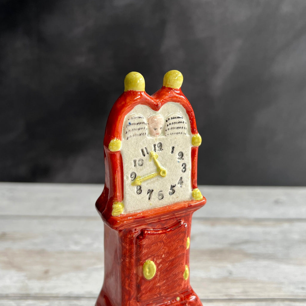 Miniature Staffordshire Pearlware Long Case Clock Model Grandfather Clock C 1820