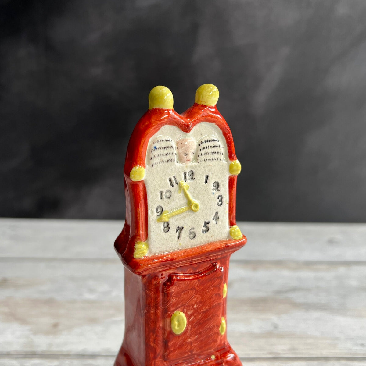 Miniature Staffordshire Pearlware Long Case Clock Model Grandfather Clock C 1820