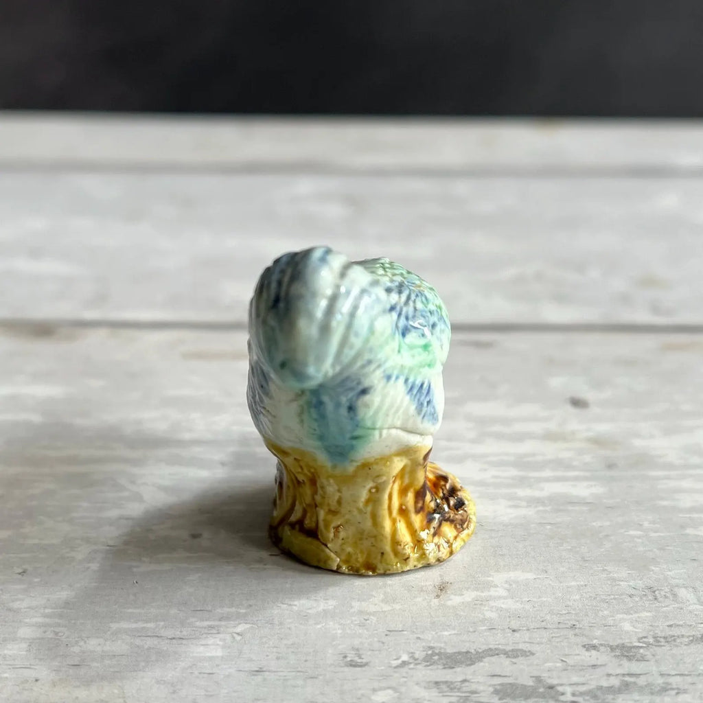 19th Century Miniature Porcelain Figure Rooster/ Cockerel Folk Art C 1880