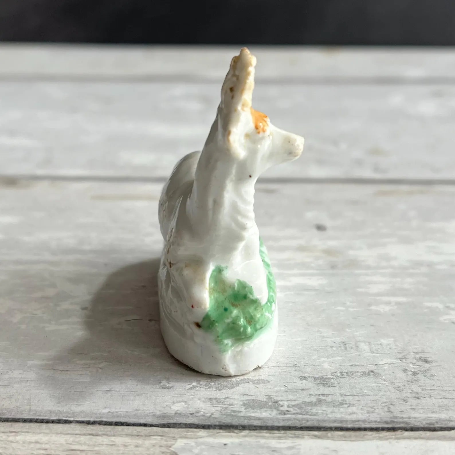 Antique Miniature Porcelain Figure Stag Deer Folk Art C 1880