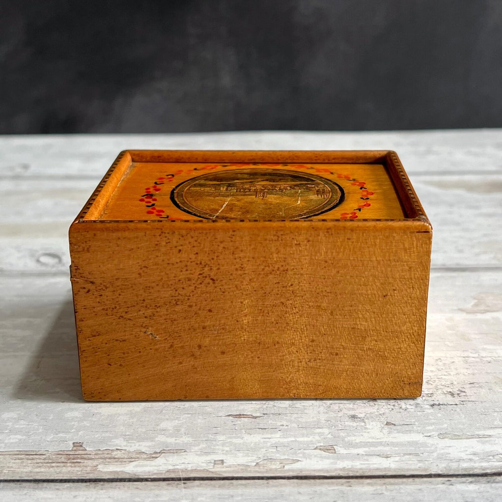 Rare 19th Century Miniature Tunbridge Ware Box Durham Cathedral C 1830