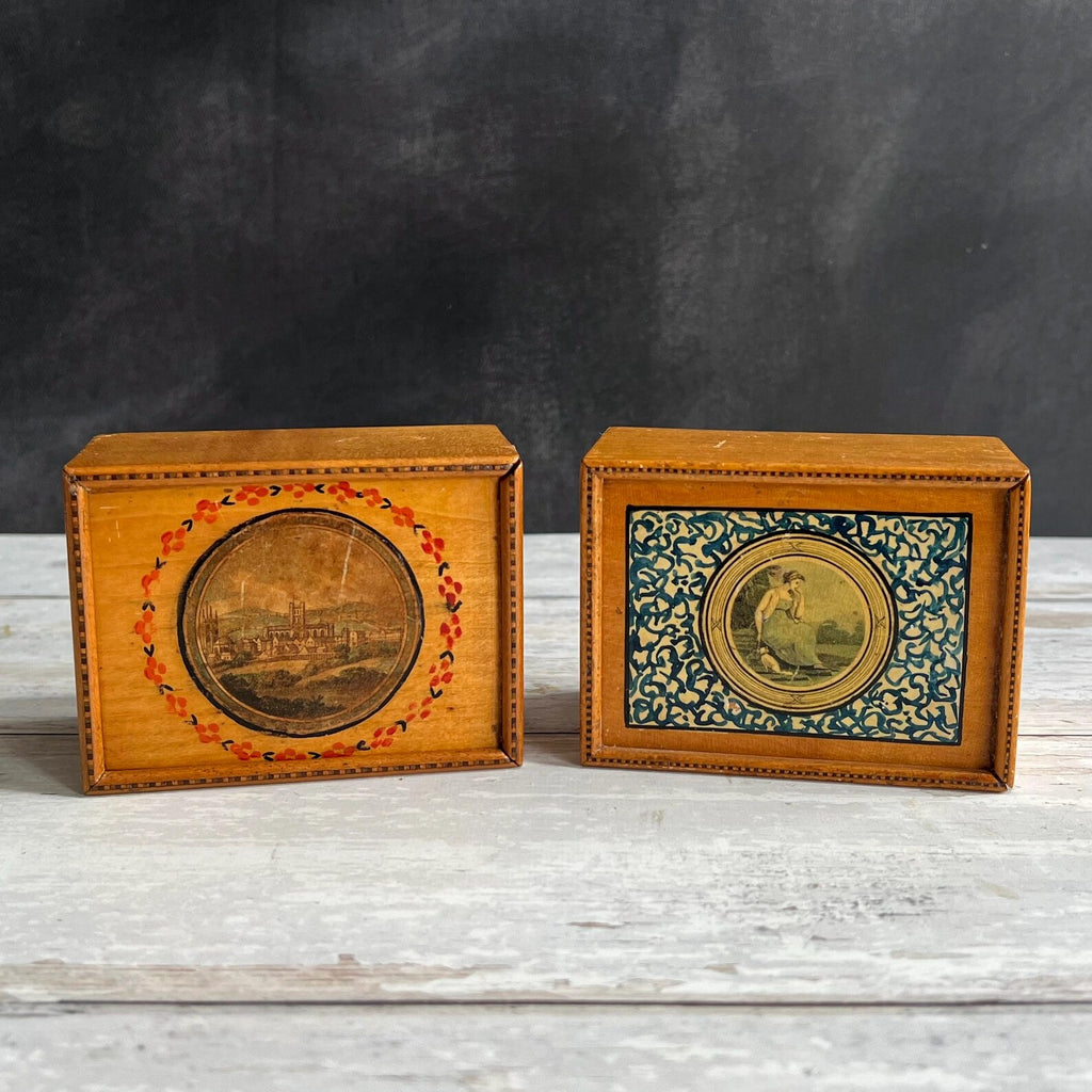 Rare 19th Century Miniature Tunbridge Ware Box Durham Cathedral C 1830