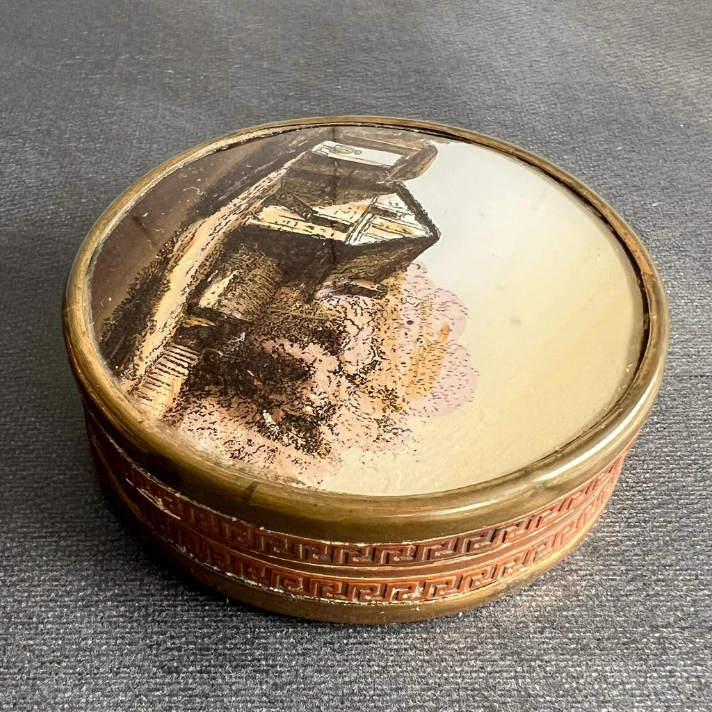 Antique Bonbon Box Candy Box Circa 1830 Georgian Sepia Tones