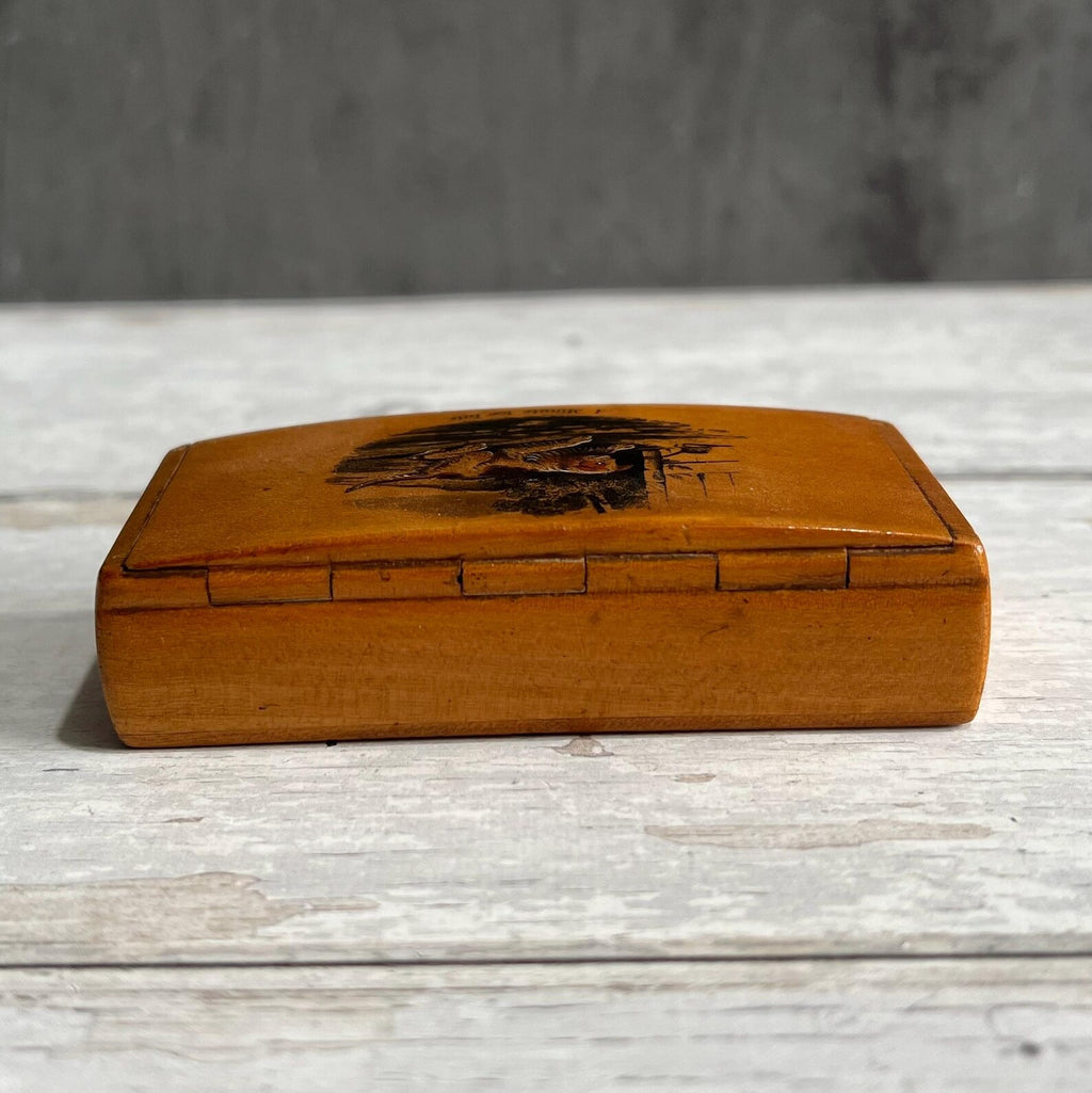 Mauchline Snuff Box A Minute Too Late Dog and Rat C 1850