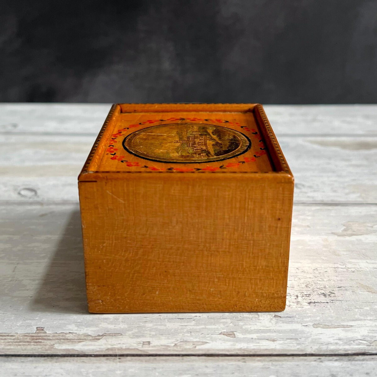 Rare 19th Century Miniature Tunbridge Ware Box Durham Cathedral C 1830