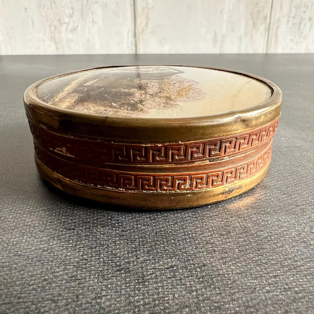 Antique Bonbon Box Candy Box Circa 1830 Georgian Sepia Tones