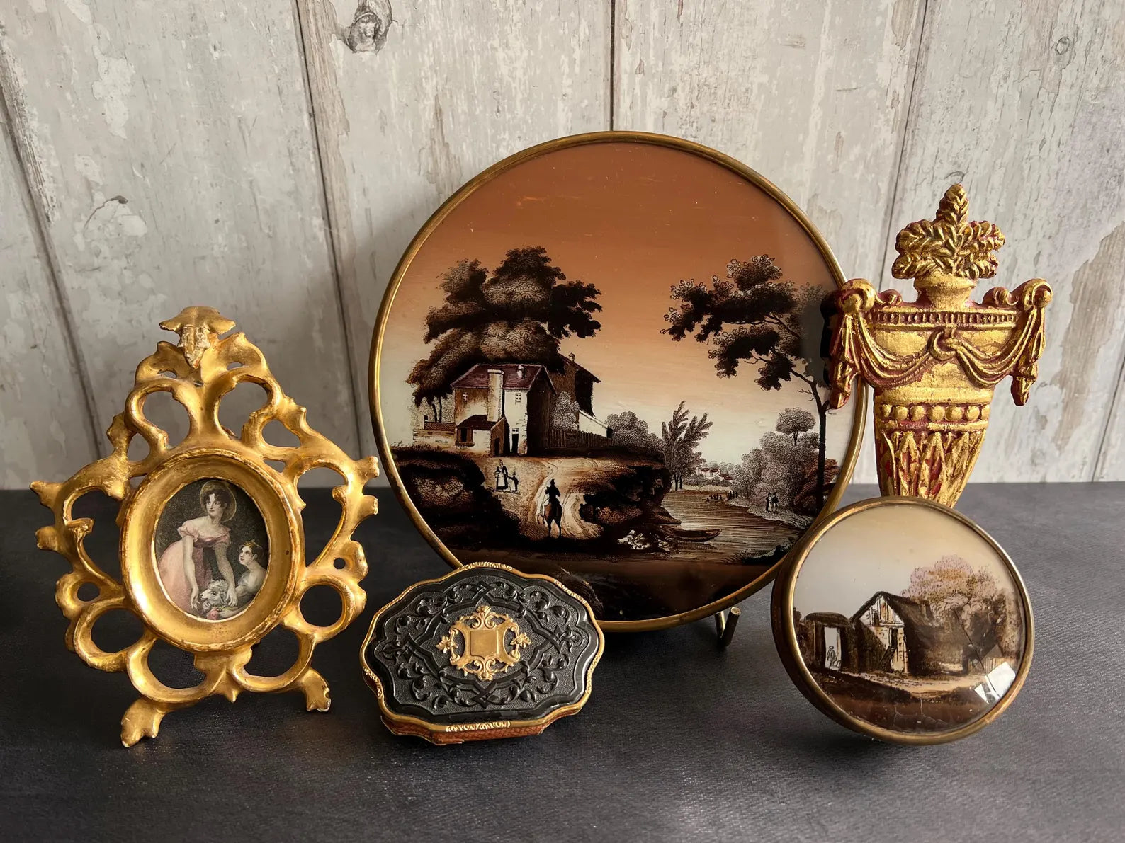 19th Century Bonbon Box Dragee Box Mirrored Beaded Wire Work C 1820