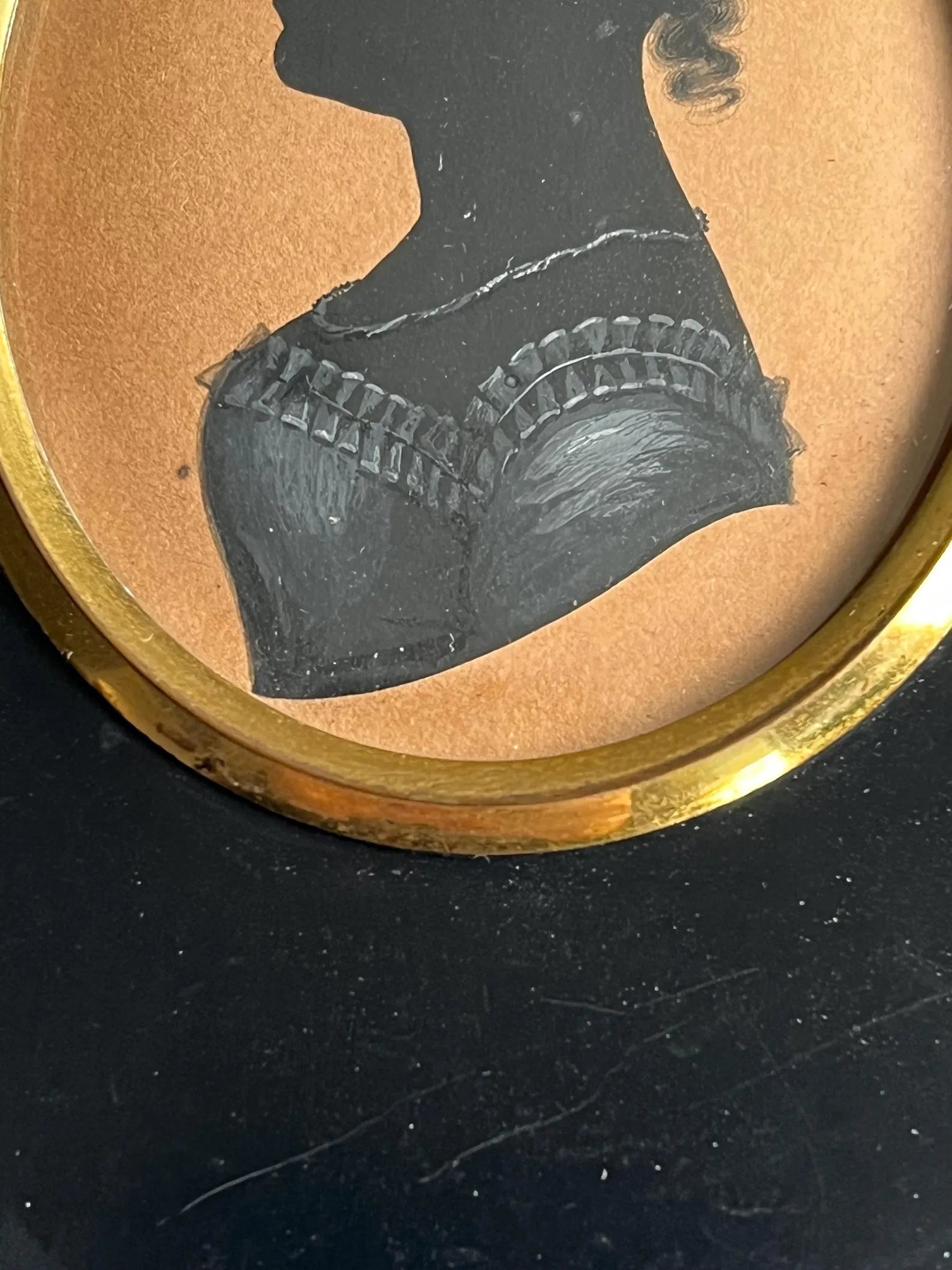 Georgian Henry Herve Silhouette of Regency Lady With Herve Label C 1810