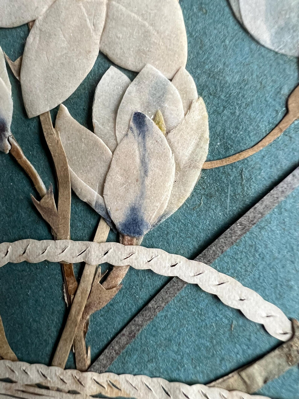 19th Century Cut Paper Collage Floral Picture Circa 1850