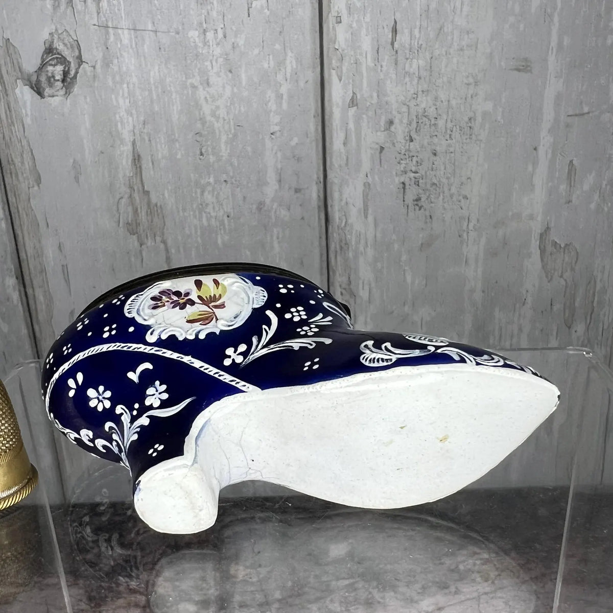 18th Century Enamel Shoe Bonbonniere Snuff Box C 1770