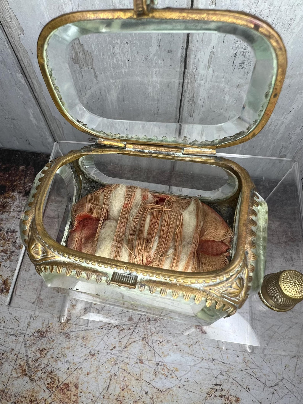 Antique Jewelry Vitrine Beveled Glass Jewellery Casket Circa 1870