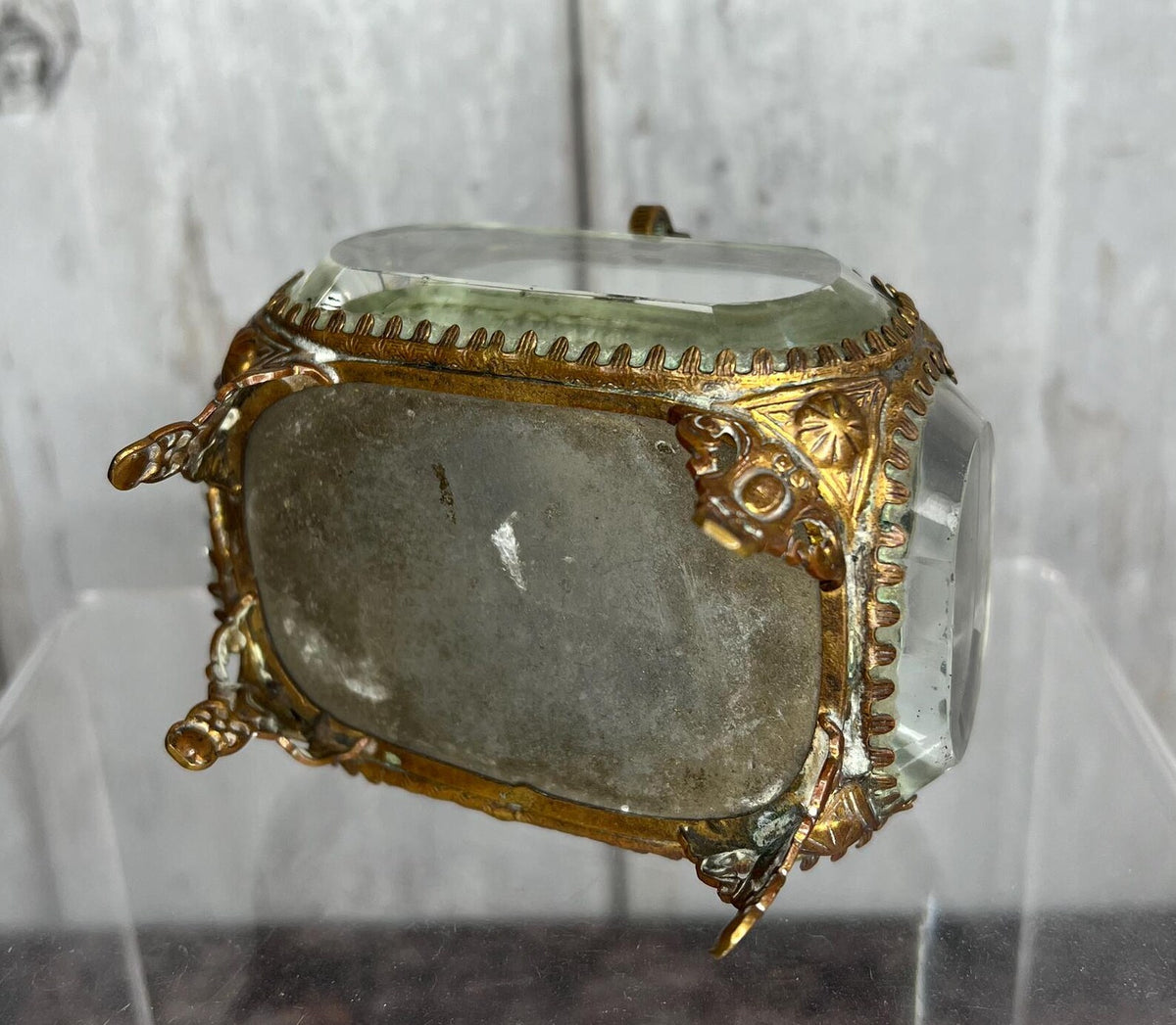 Antique Jewelry Vitrine Beveled Glass Jewellery Casket Circa 1870
