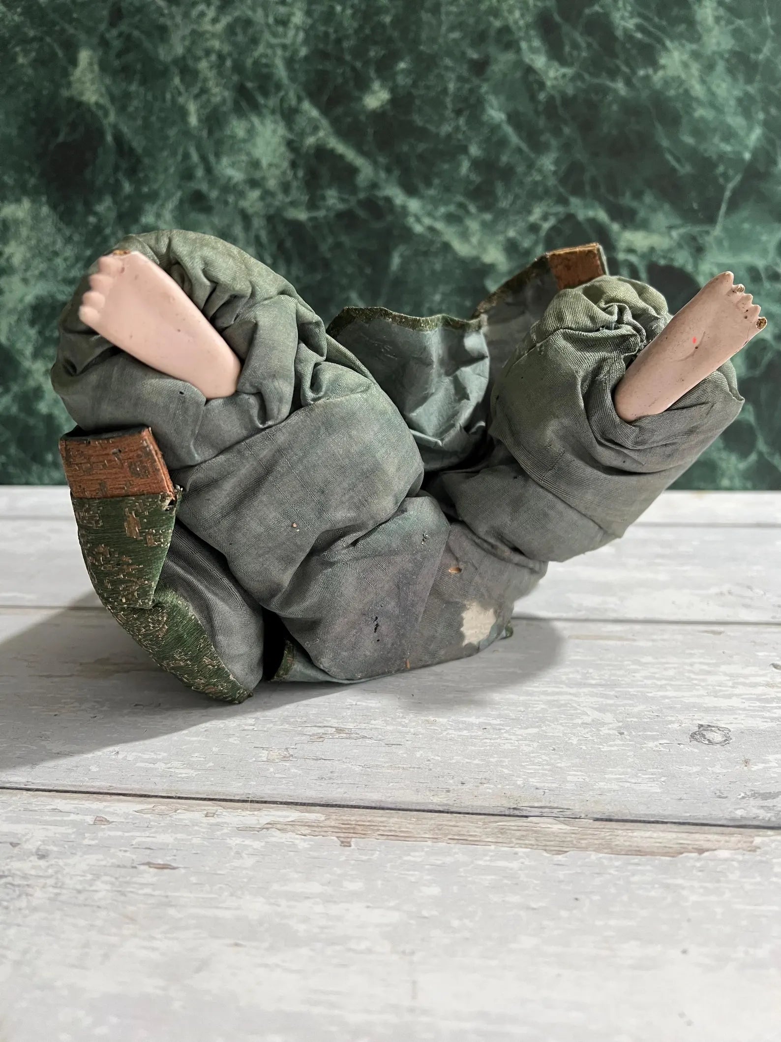 Antique Japanese Doll Laughing Buddha Hotei Edo Period Isho Ningyo Circa 1840 AF