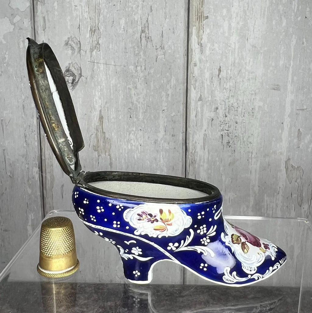18th Century Enamel Shoe Bonbonniere Snuff Box C 1770