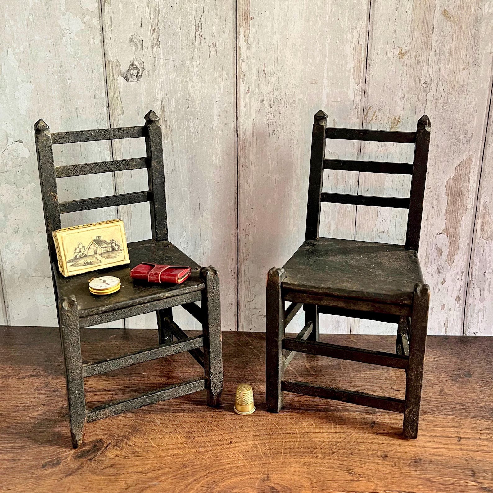 Antique English Doll Chair Primitive Folk Art Circa 1820