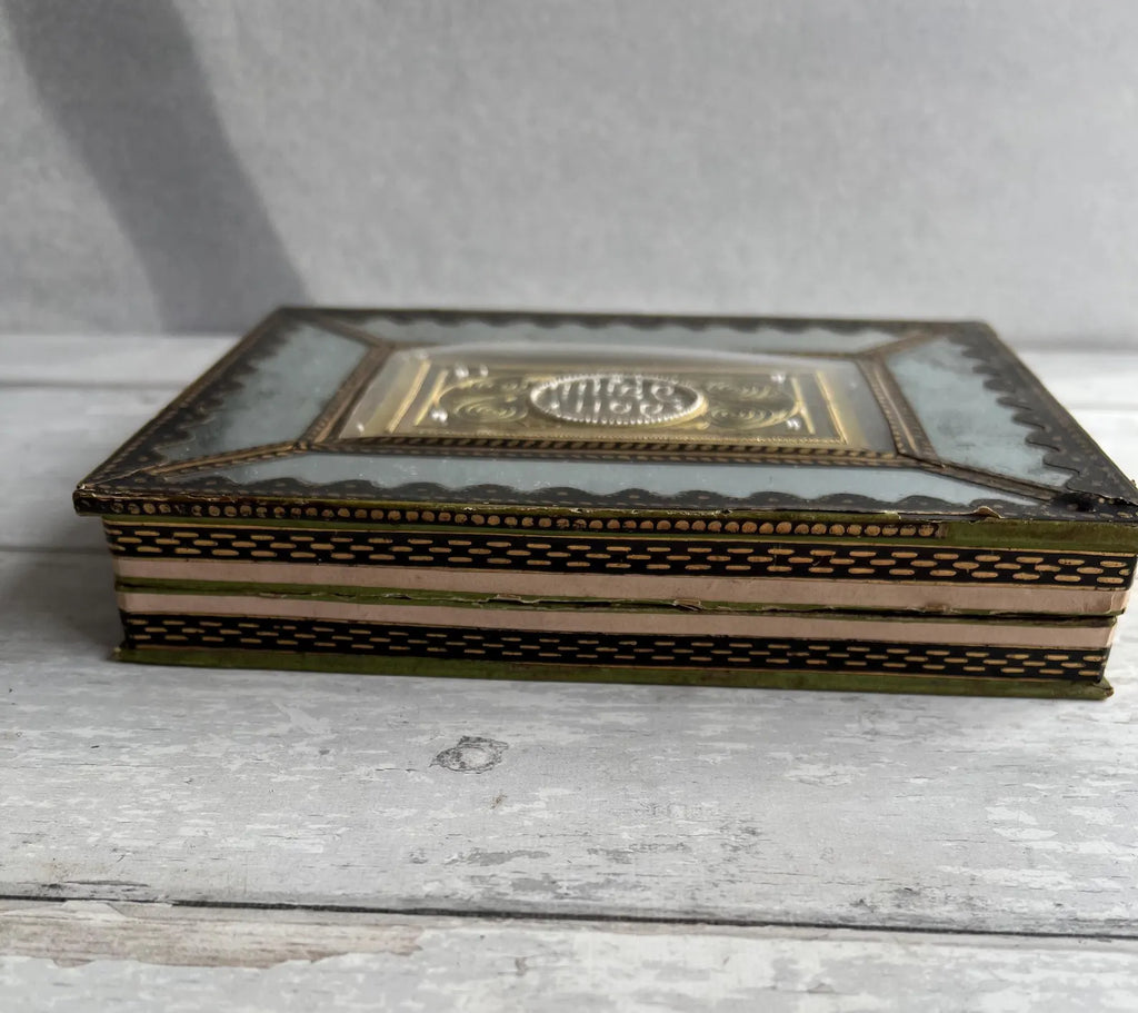 19th Century Bonbon Box Dragee Box Mirrored Beaded Wire Work C 1820