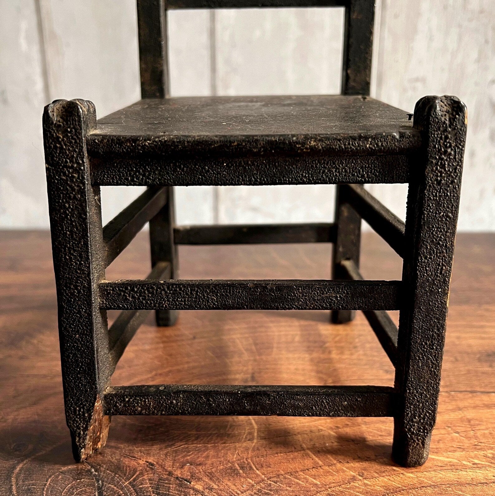 Antique English Dolls Chair Primitive Folk Art Chair Dry Patina C 1820