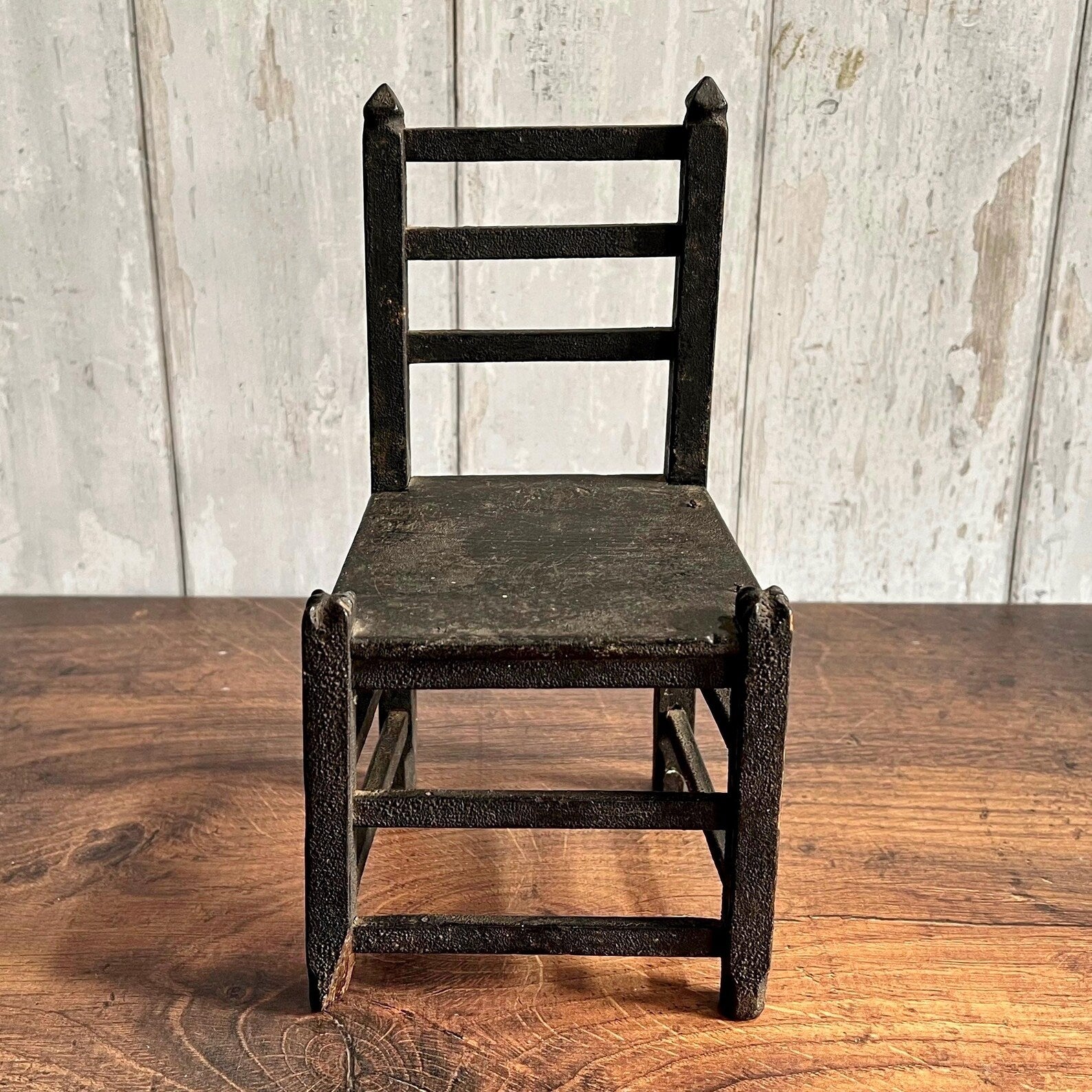 Antique English Dolls Chair Primitive Folk Art Chair Dry Patina C 1820