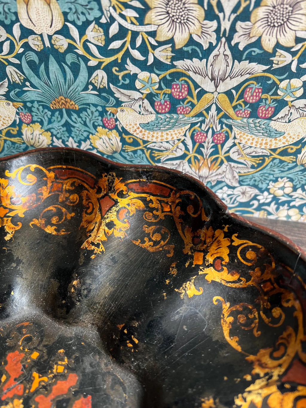 19th Century Large Papier Mache Dish English Circa 1840