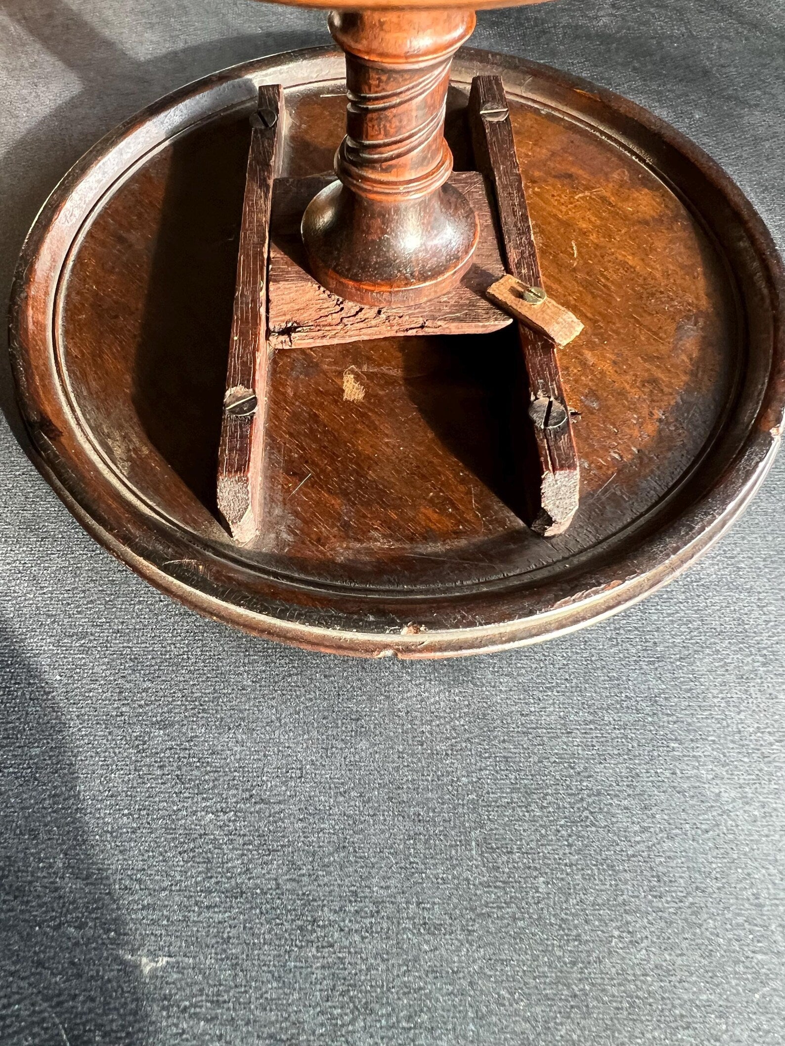 Antique Burr Walnut Doll Size Tilt Top Chess Table English C 1850