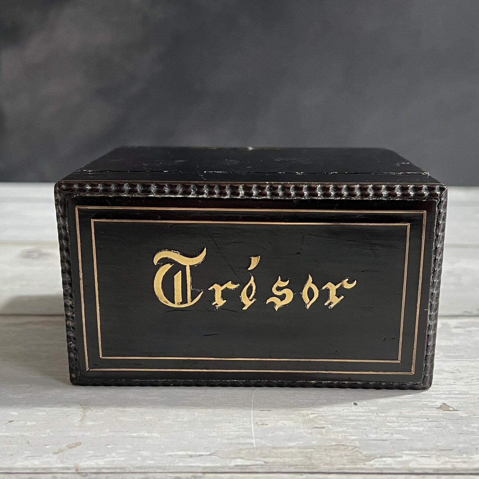 Antique Childs Money Box Money Bank TREASURE C 1860