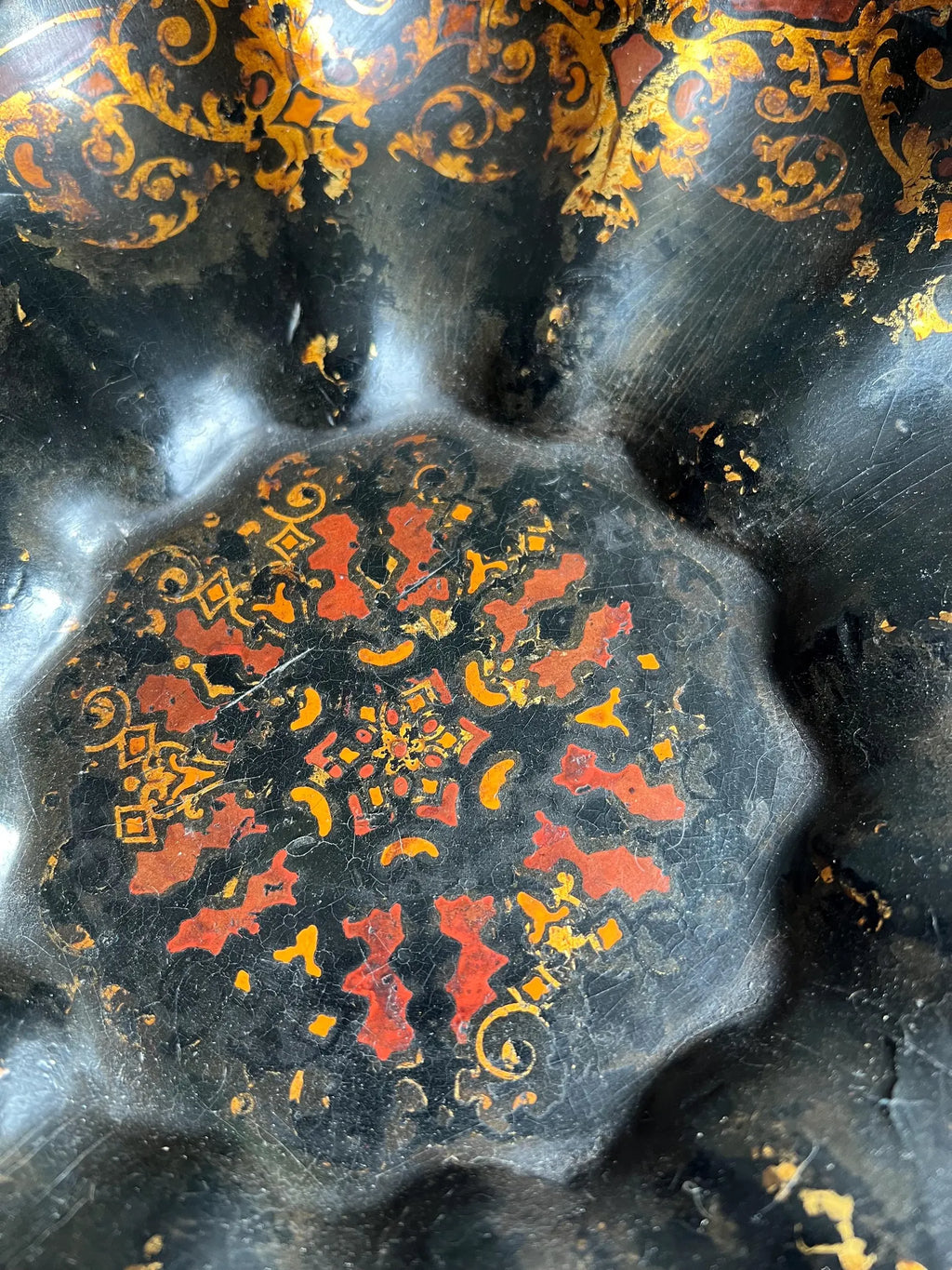 19th Century Large Papier Mache Dish English Circa 1840