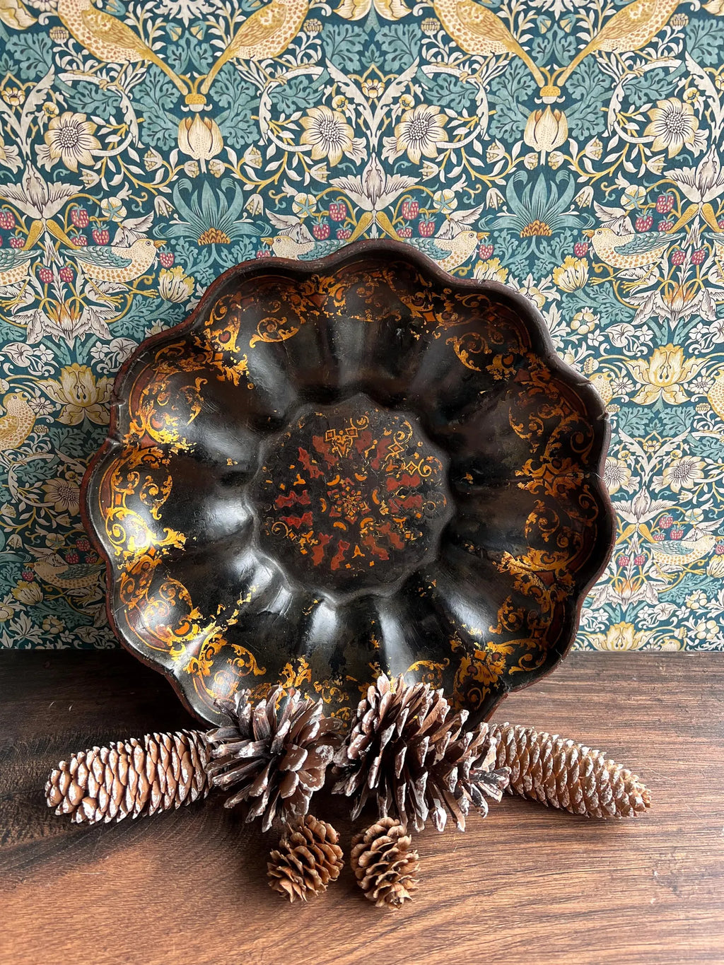 19th Century Large Papier Mache Dish English Circa 1840