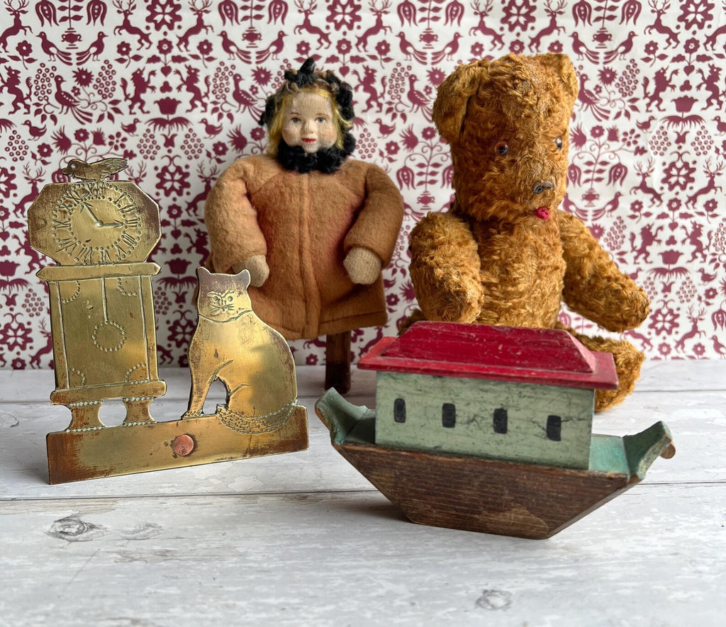 Vintage Teddy Bear Silk Plush 9 inch C 1920s