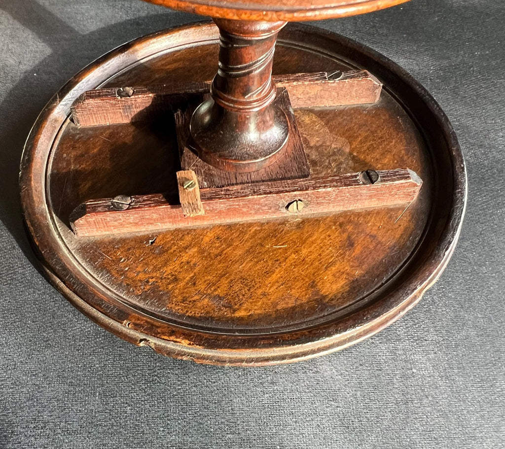 Antique Burr Walnut Doll Size Tilt Top Chess Table English C 1850