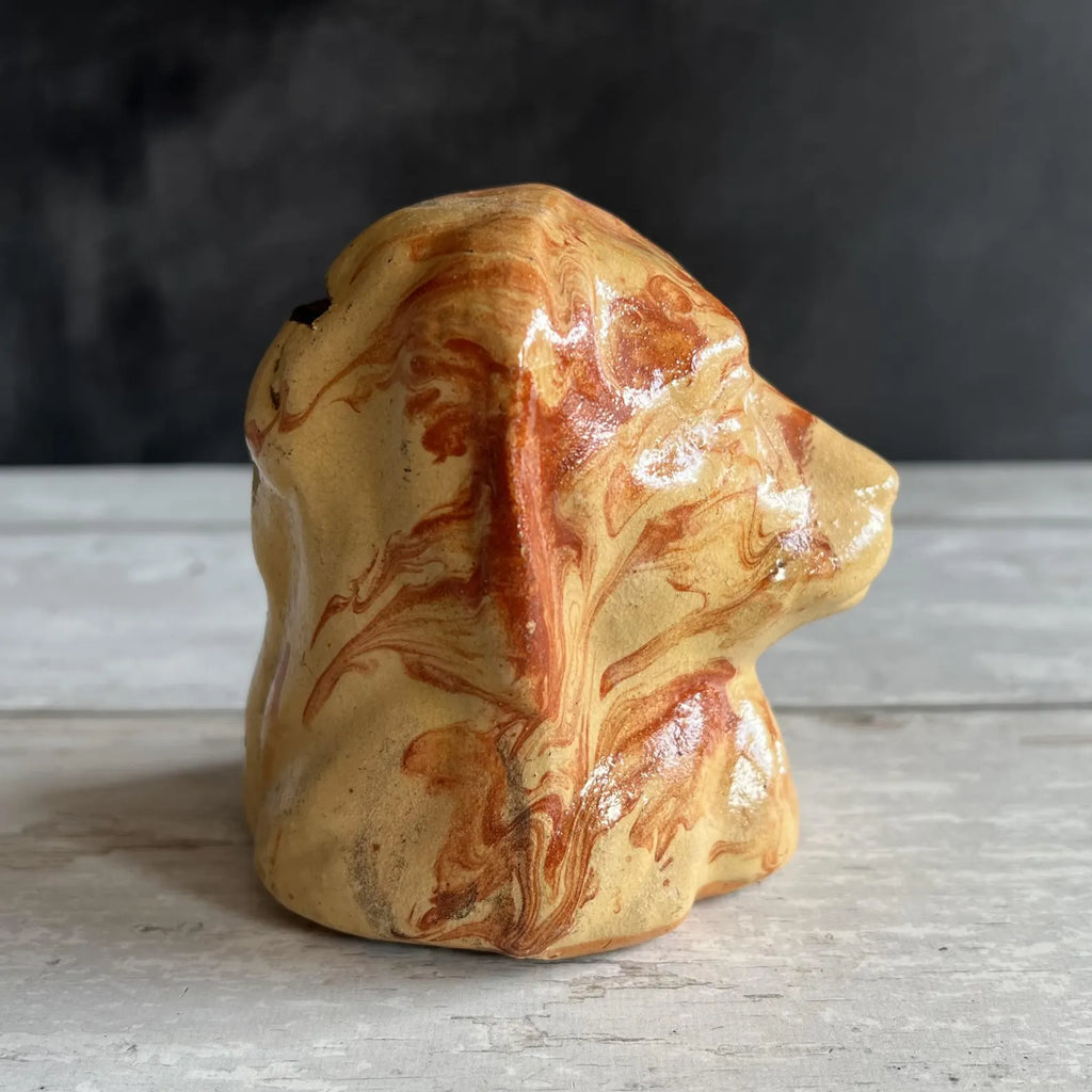 19th Century Children’s Staffordshire Dog Spaniel Coin Bank Money Box Folk Art Circa 1860