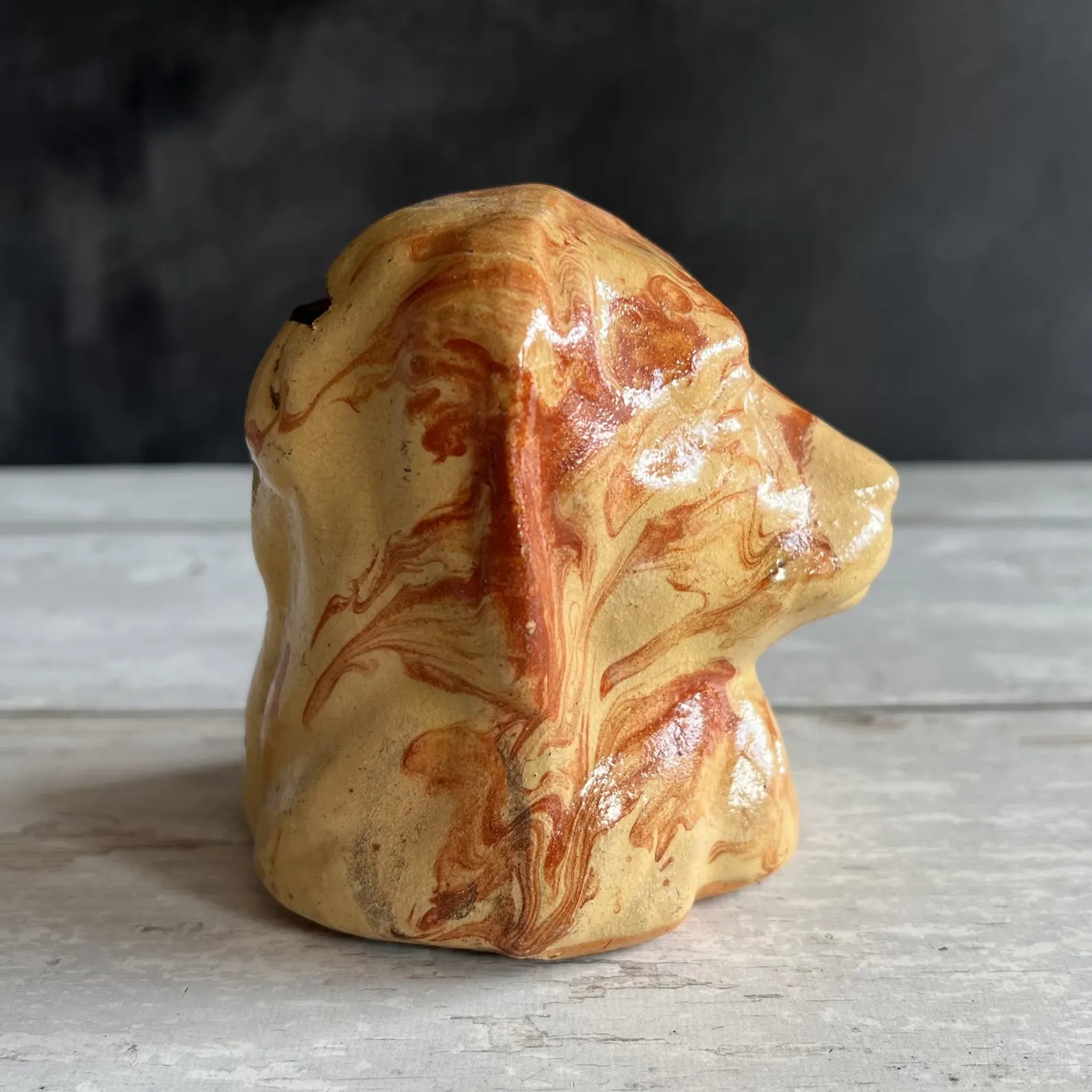 19th Century Children’s Staffordshire Dog Spaniel Coin Bank Money Box Folk Art Circa 1860
