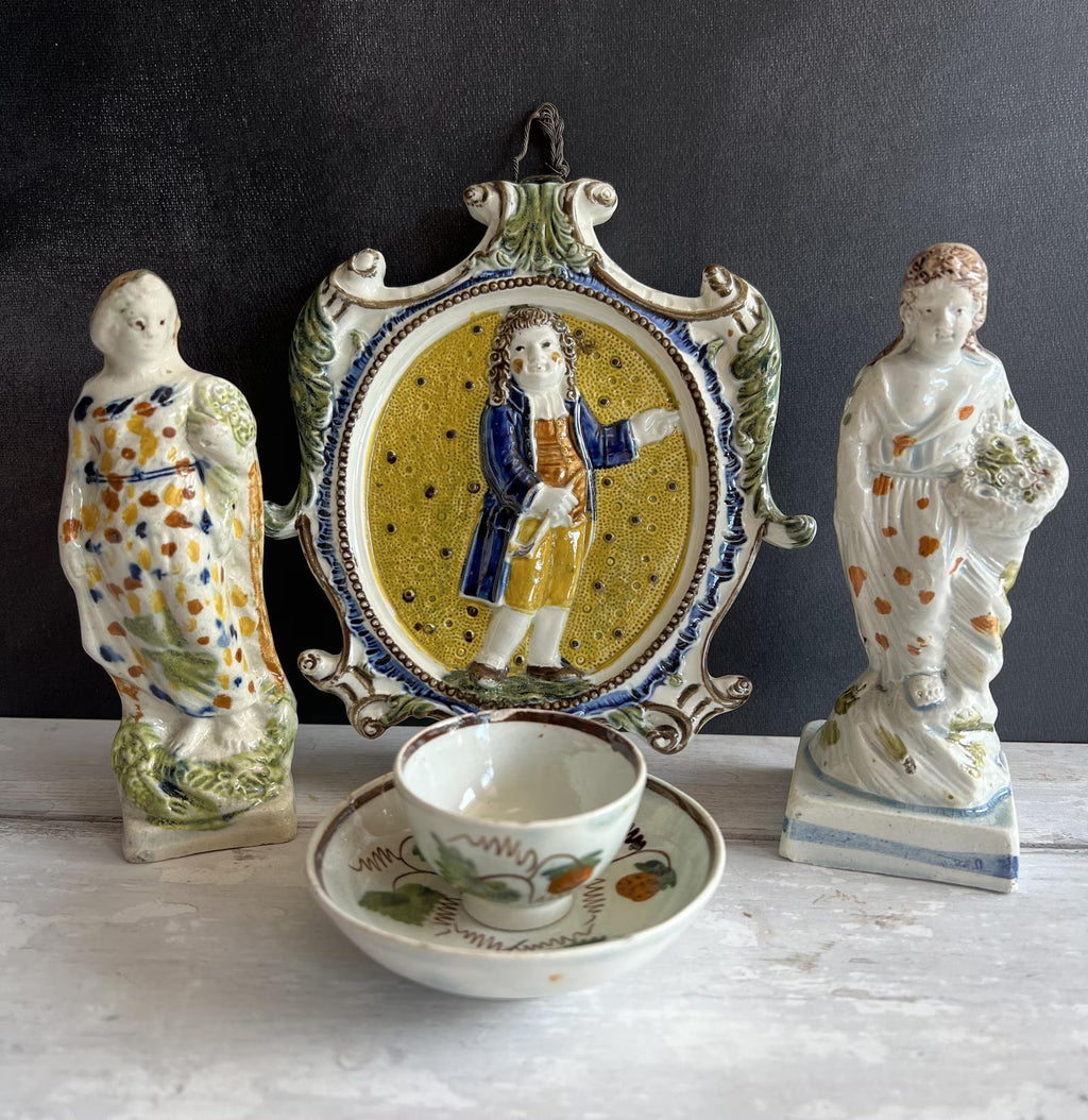 1790 Pratt Ware Pearlware Figure, English Cornucopia of Plenty