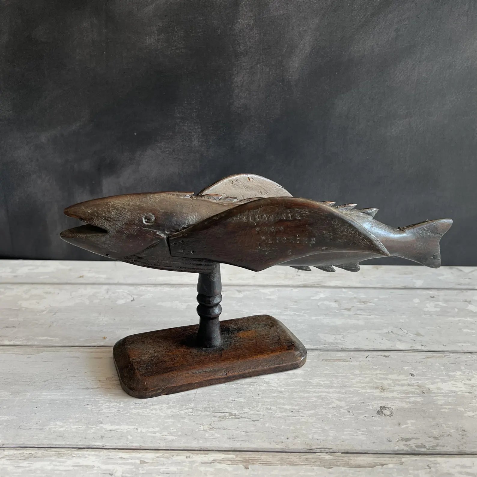 Antique Pitcairn Islands Carved Flying Fish C 1890 HMS Bounty Mutiny Interest