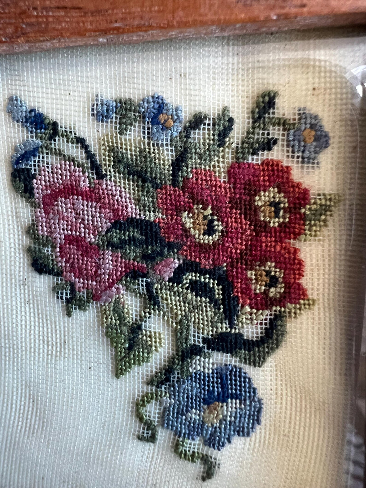 Antique 19th Century Pair Miniature Needleworks C 1840