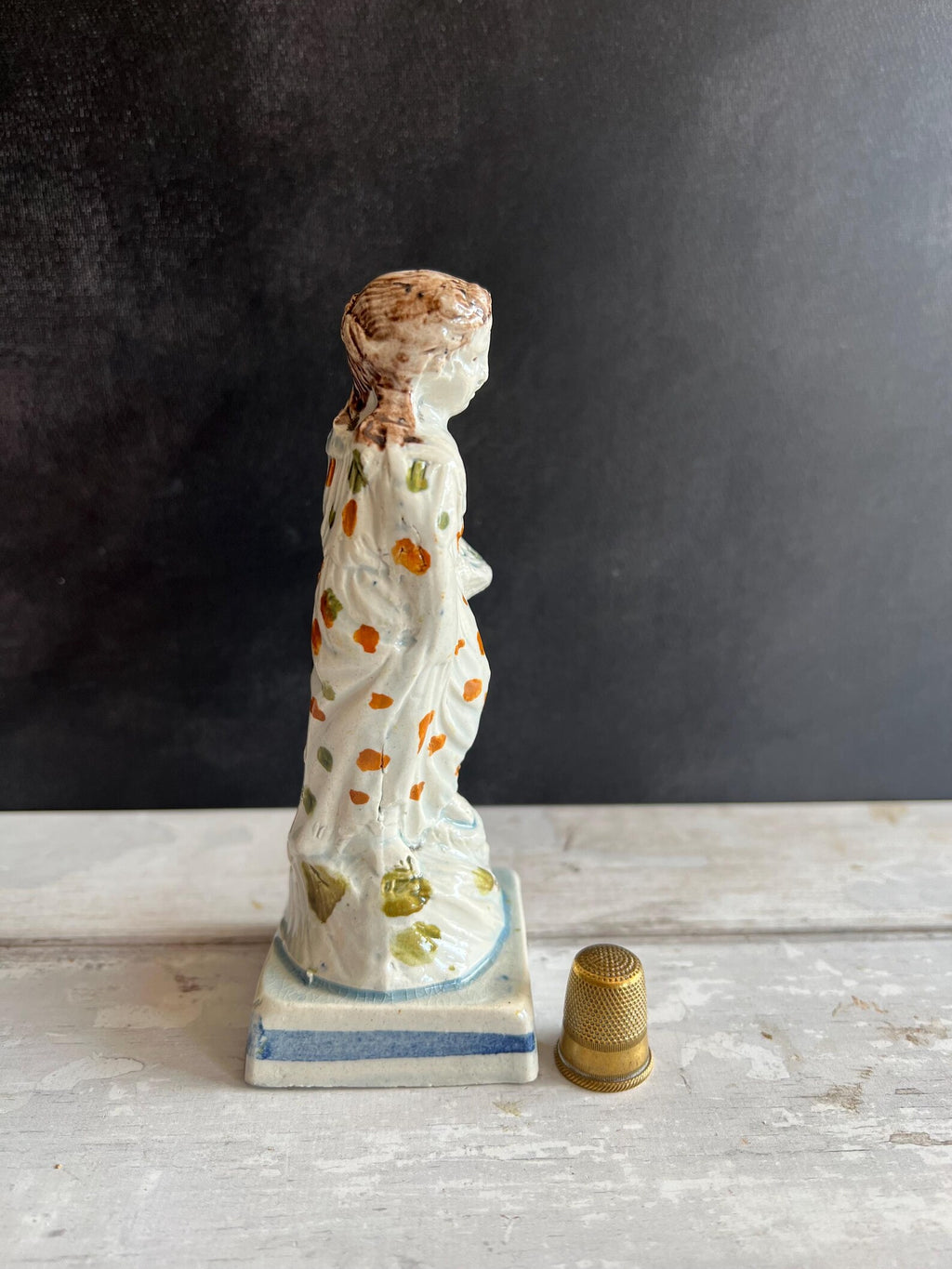 1790 Pratt Ware Pearlware Figure, English Cornucopia of Plenty