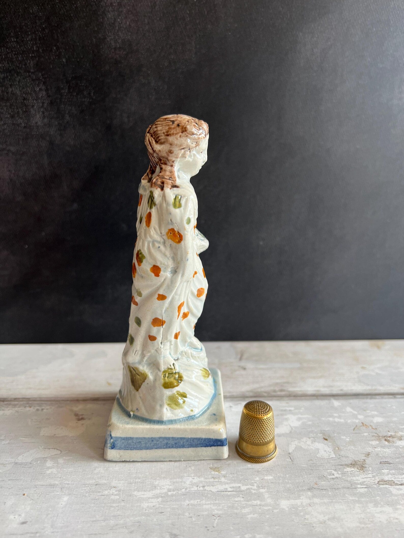 1790 Pratt Ware Pearlware Figure, English Cornucopia of Plenty