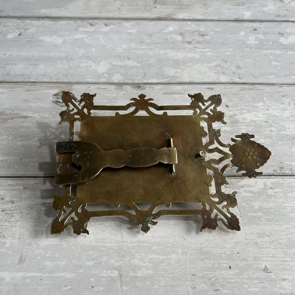 Victorian Gothic Revival Brass Cabochon Photograph Frame Circa 1880 AF