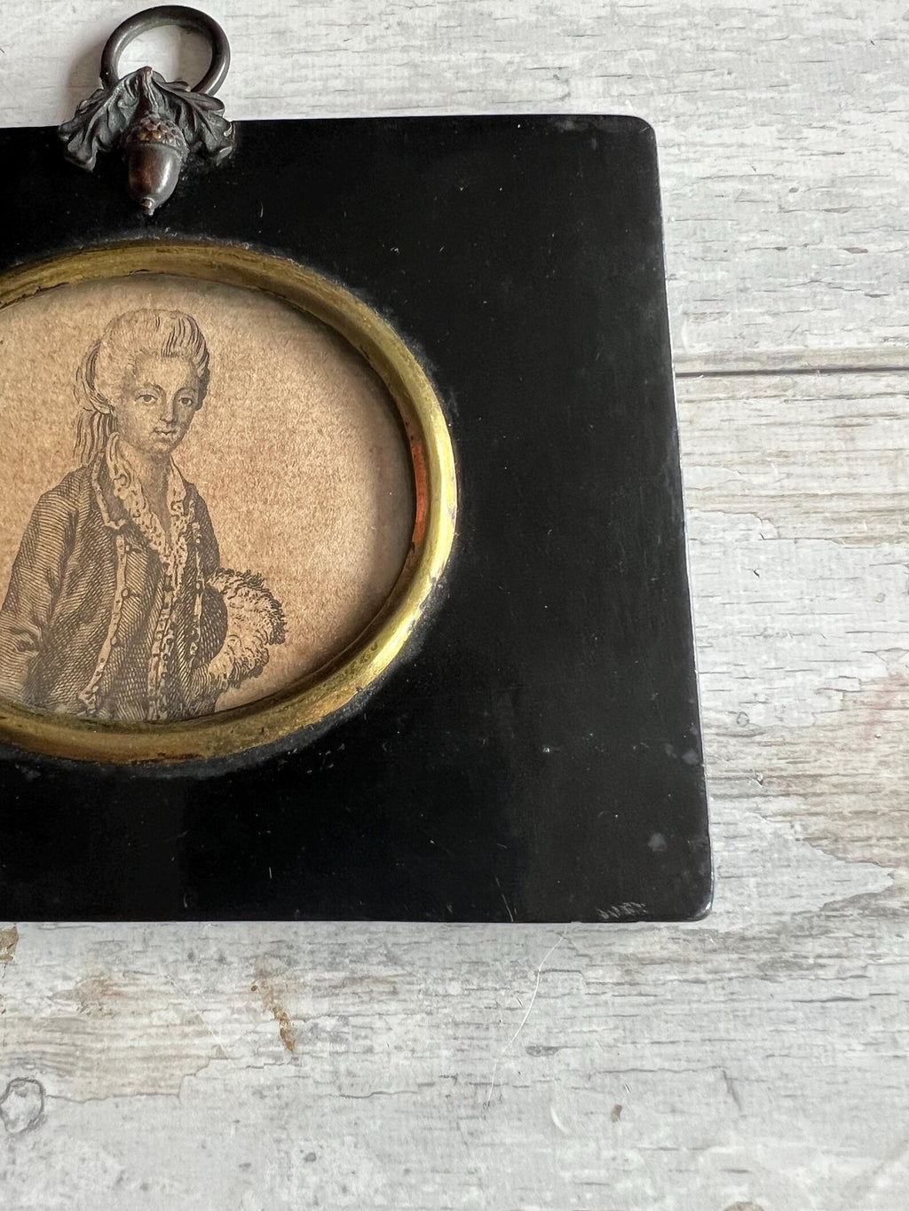 18th Century Miniature Engraving Countess du Barry C 1770 Mademoiselle Vaubernier