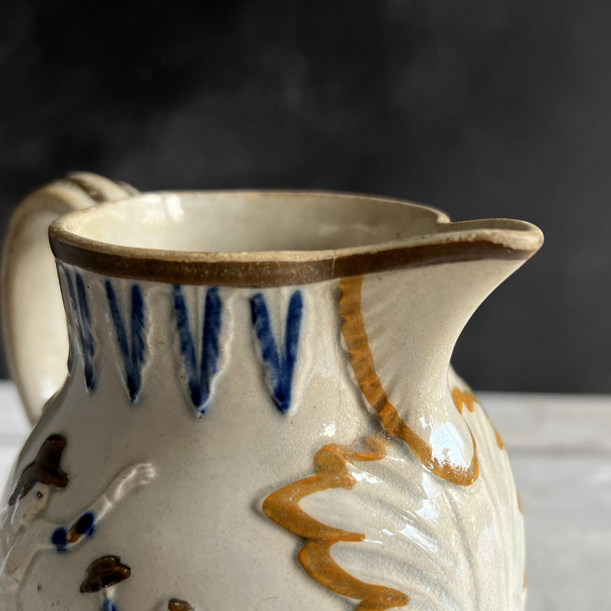 Antique Pratt Ware Jug 1790s Sailor's Farewell Maritime Decor