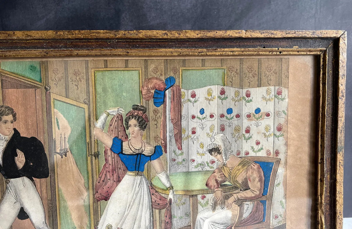 19th Century French Theatrical Engraving Circa 1820s RARE Print