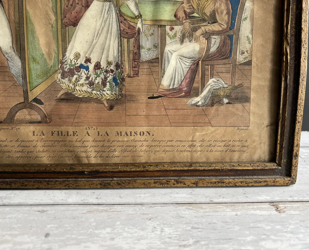 19th Century French Theatrical Engraving Circa 1820s RARE Print