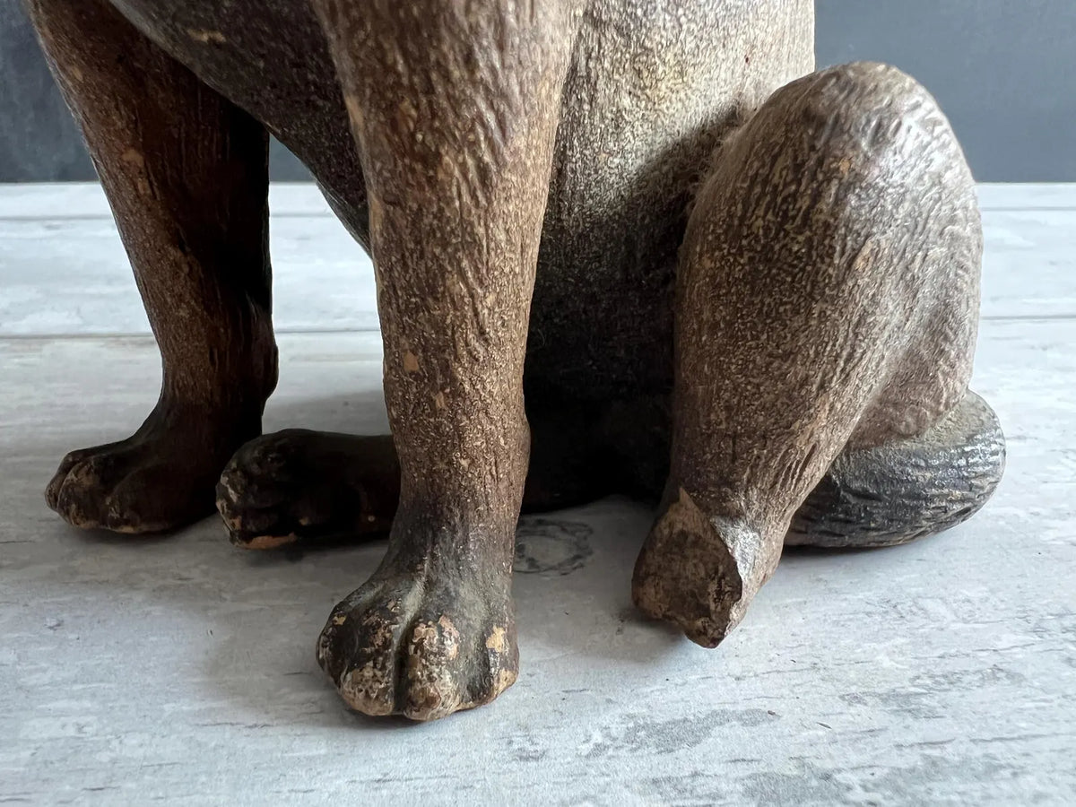 19th Century Painted Terracotta Pug Dog C 1890 AF