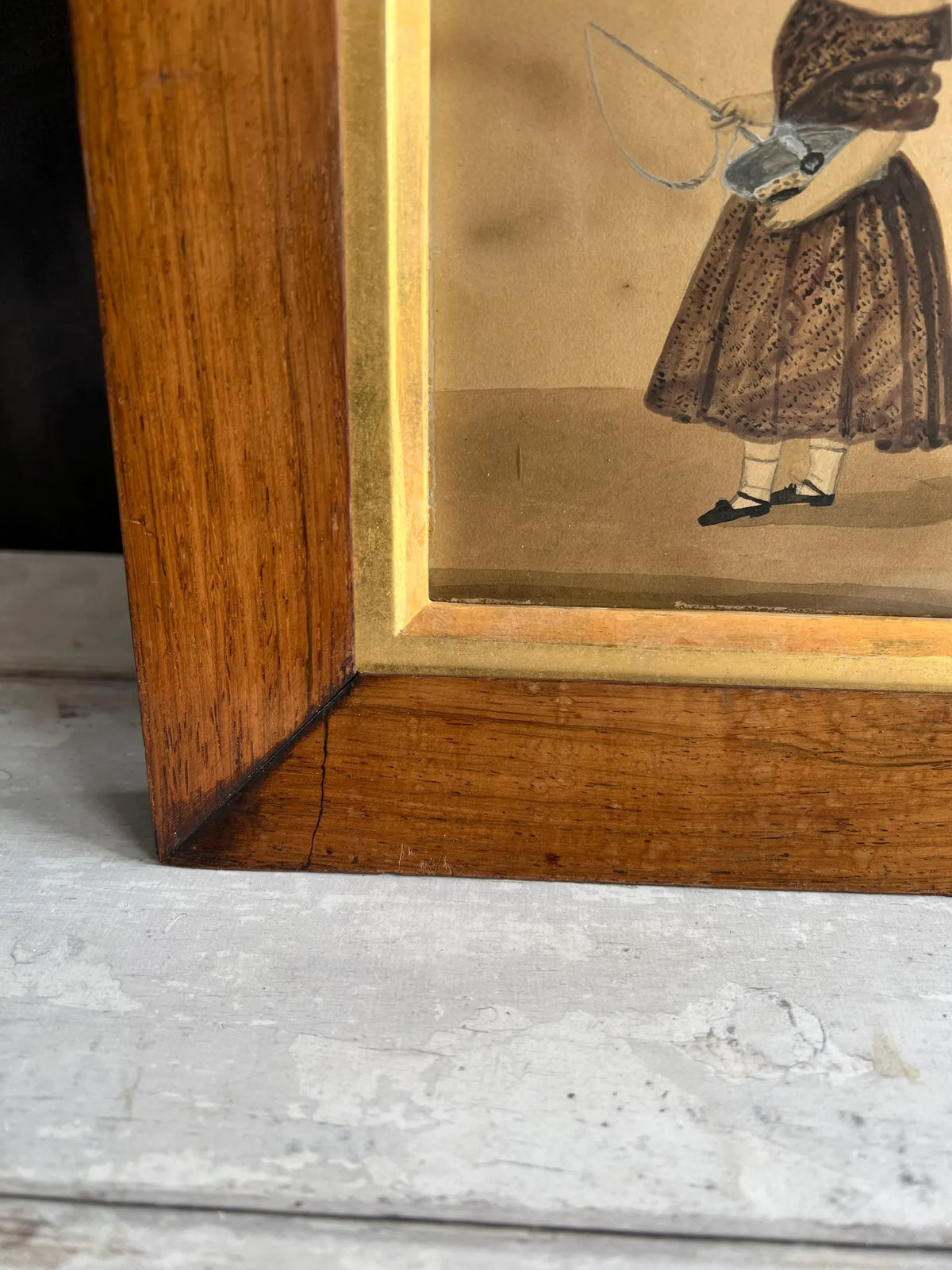 Antique Folk Art Painting Naïve School Portrait of A Boy William Allan 1842