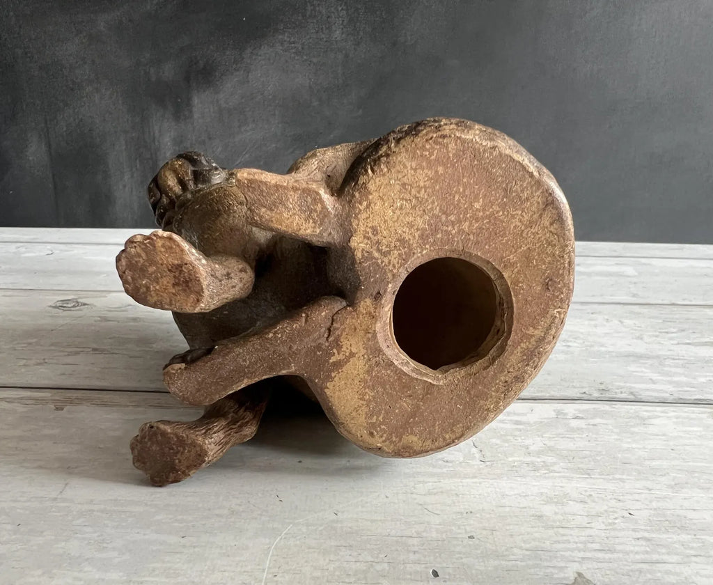 19th Century Painted Terracotta Pug Dog C 1890 AF