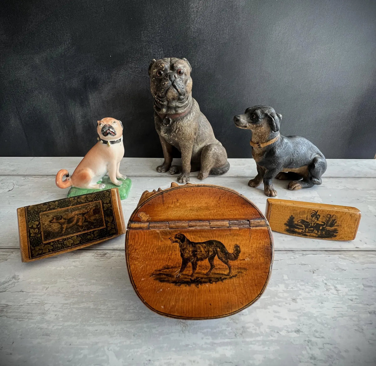 19th Century Painted Terracotta Pug Dog C 1890 AF
