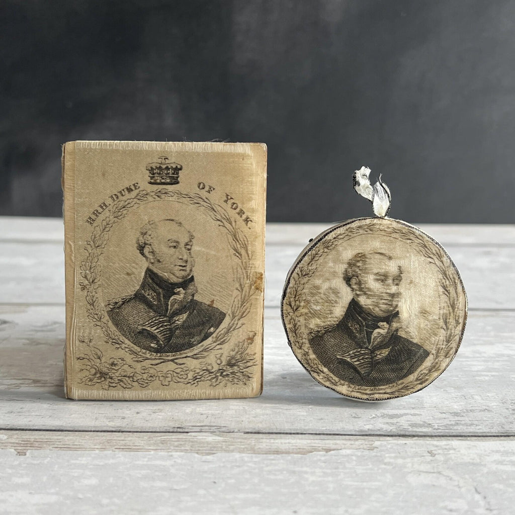 19th Century Silk Needle Book Needle Case Commemorative Duke of York English Circa 1827 Mourning