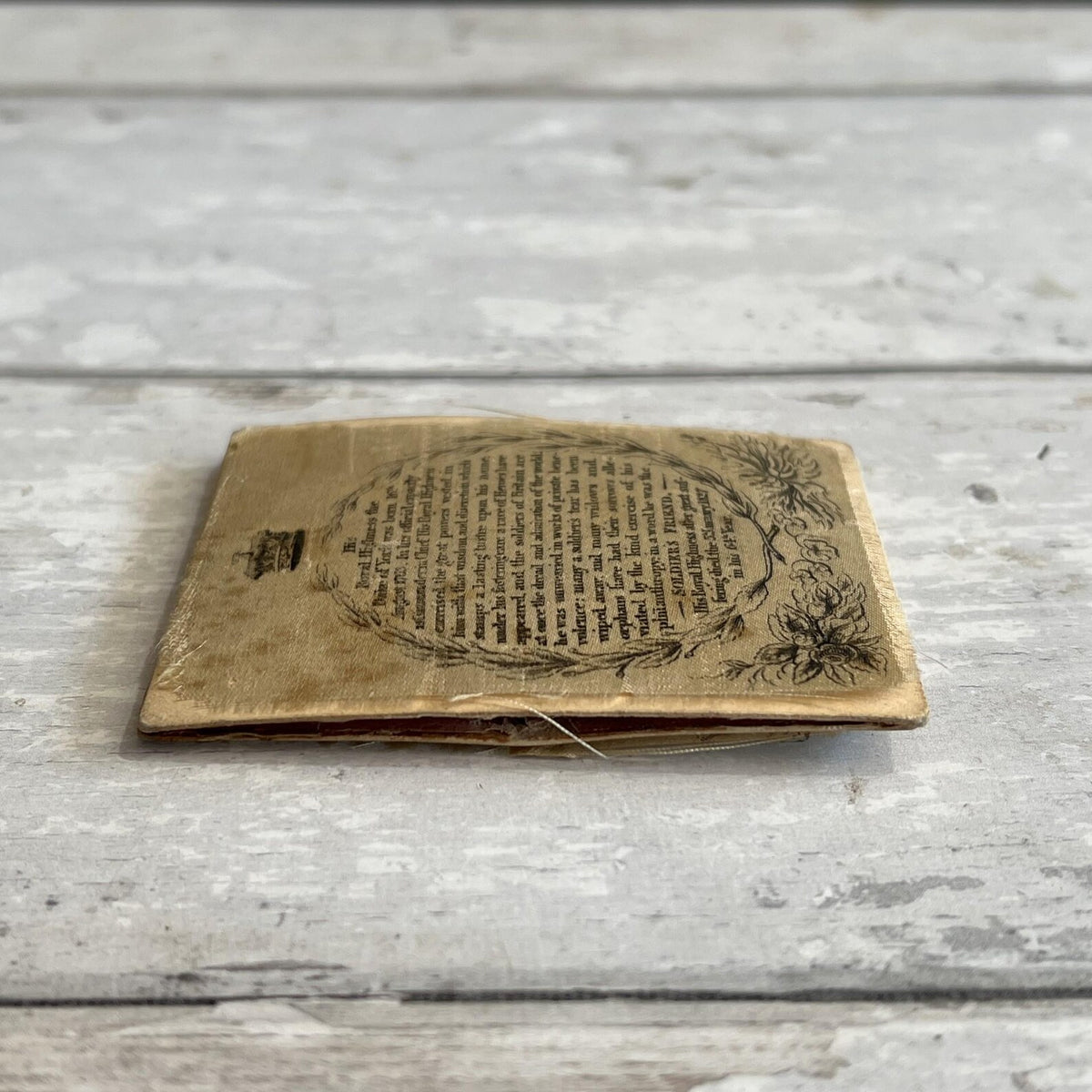 19th Century Silk Needle Book Needle Case Commemorative Duke of York English Circa 1827 Mourning
