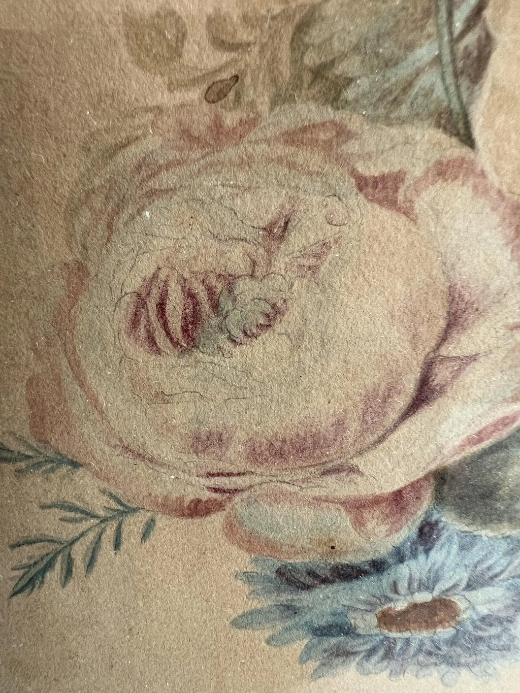 Antique 19th Century Floral Painting Georgian C 1830