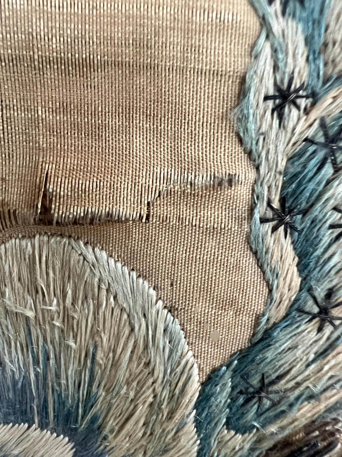 Antique 18th Century Silkwork Embroidery Needlework Circa 1740 Luxury Religious Gift Catholic